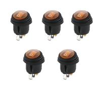Interruttore a bilanciere rotondo KCD1 ON/OFF 3 pin 6 A 250 V CA/10 A 125 V CA con alimentazione di illuminazione.(Black without light,12V-24V_5 PCS)