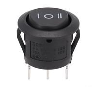 Interruttore a bilanciere rotondo nero On Off On Spdt 20mm Dimensione del foro per caravan per camper Automotive Marine Boat Pannello di controllo cruscotto 10a 250v 3 Pin Snap In Montaggio Corpo in