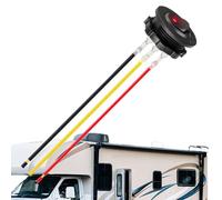 Interruttore a bilanciere rotondo, pulsante a 3 pin, interruttore basculante a LED rosso 12 V con cavo pre-cablato per foro di foratura da 28 mm