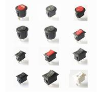 Interruttore a bilanciere rotondo/quadrato in plastica KCD1 2PIN 3PIN On/Off DC AC 6A/250V 1 pz.(S130,5pcs)