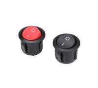 Interruttore a bilanciere rotondo SPST ON-OFF a luce rossa da 10 pezzi 6A/250V 10A/125V AC(2 Pin black)