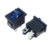 interruttore a braccio impermeabile, 1 pz KCD1 Micro Interruttore a bilanciere for auto e barca On-Off-On 6A 250V AC con luce LED multicolore(Blue)