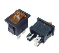 interruttore a braccio impermeabile, 1 pz KCD1 Micro Interruttore a bilanciere for auto e barca On-Off-On 6A 250V AC con luce LED multicolore(Oranje)
