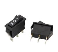 interruttore a braccio impermeabile, Confezione da 5 SPDT ON-OFF-ON 3 posizioni 3 pin interruttore a bilanciere for barca AC 10 A/250 V 15 A/125 V nero