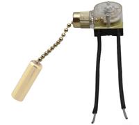 Interruttore a catena d'ottone dell'annata di tirata per il pendente | Robusta struttura in ferro, viti in rame precablate, oro cromato nero, 3,3 x 2,3 x 1,7 cm, singola