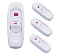 Interruttore a cavo in linea for elettrodomestici 4 pezzi Nero/bianco AC 250V 10A Interruttore passante for carichi pesanti Interruttore di controllo della linea a parete for lampadina(White 4pcs)