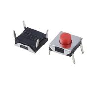 Interruttore a chiave TS-E003 da 10 pezzi 6,2x6,2x3,4H Interruttore a sfioramento con punta rossa Quattro pin dritti