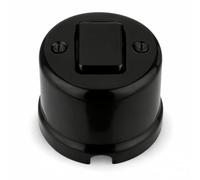 Interruttore a croce in porcellana, stile retrò, All-in-One, serie QR1, nero