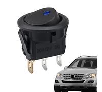 Interruttore A Dondolo Circolare - Interruttore Elettrico A Dondolo Nero Robusto, 19,5 Mm, Componente Di Controllo Automobile Compatto | Soluzione Di Cablaggio, Funzionamento Sicuro per Veicoli