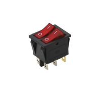 Interruttore a doppio bilanciere KCD8 da 1 pezzo Interruttore a 6 pin con luce LED verde e rossa 20A 125VAC(Red)