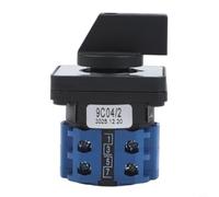 Interruttore a leva, 2 posizioni, 4 morsetti, 660 V, 20 A, per LW26-20, in plastica, ignifugo, compatto, 48 x 48 x 30 mm, blu e nero, controllo motore