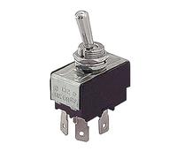 Interruttore a leva ON-OFF, bipolare DPST, 2 posizioni, foro di montaggio 12mm M12, fissaggio a pannello, portata 12V 220V 10A, contatti in ottone 6,35 mm, levetta, 2 vie, 2 scambi, switch