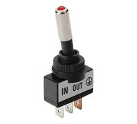 Lampa Interruttore A Leva 12/24V 20A Max con LED Rosso