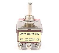 Interruttore a Levetta a 3 Posizioni ON/OFF/ON 4PDT 12 Pin 12mm 15A / 250VAC 10A / 380VAC per Automobile, Elettrodomestico, Industriale