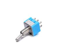 Interruttore a levetta blu MTS202 DPDT bipolare a doppio lancio 2 posizioni ON-ON 125 V 6 A MTS-202 10 pezzi