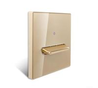 Interruttore a levetta con pannello in vetro temperato dorato e indicatore LED blu per un facile utilizzo e affidabilità attraverso sistemi 110 250 V (1 banda 2 vie)