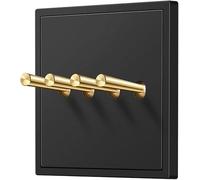 PBDEIOEOE Interruttore a levetta della Luce, Interruttore a Leva in Ottone for Applique da Parete retrò Tipo 86, 1-4 Gang, 2 Vie, Singolo e Doppio Controllo(4 Gang)