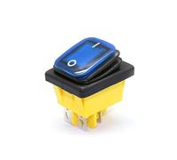 Interruttore a levetta for auto, barca, marino, sigillato, impermeabile, T85, DPST, 4 pin, 30 A/250 V, for impieghi gravosi, con LED, 12 V 220 V, 30 x 22 mm(Blue,24 V)