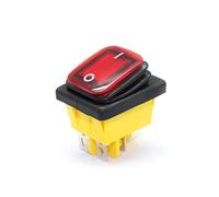Interruttore a levetta for auto, barca, marino, sigillato, impermeabile, T85, DPST, 4 pin, 30 A/250 V, for impieghi gravosi, con LED, 12 V 220 V, 30 x 22 mm(Red,24 V)