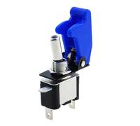 Interruttore a levetta illuminato a LED for auto, barca, camion, con protezione di sicurezza for aeromobili, rosso, blu, verde, giallo 12V20A(Dark blue)