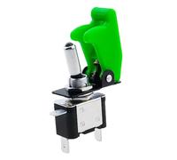 Interruttore a levetta illuminato a LED for auto, barca, camion, con protezione di sicurezza for aeromobili, rosso, blu, verde, giallo 12V20A(Dark green)