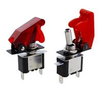 Interruttore a levetta illuminato for camion for barche for auto con protezione ribaltabile for aereo di sicurezza Rosso Blu Verde Giallo Bianco 12V20A * 2 pezzi(Transparent white)