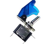 Interruttore a levetta in miniatura ON/OFF 12V 20A e copertura rossa for fari fendinebbia for auto da corsa professionali, 10 pezzi(Transparent blue)