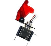 Interruttore a levetta in miniatura ON/OFF 12V 20A e copertura rossa for fari fendinebbia for auto da corsa professionali, 10 pezzi(Transparent Red)