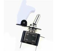 Interruttore a levetta in miniatura ON/OFF 12V 20A e copertura rossa for fari fendinebbia for auto da corsa professionali, 10 pezzi(WHITE)