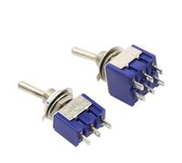 Interruttore a levetta in miniatura, unipolare, doppio comando ON-OFF-ON/ON-ON 120 V CA 6 A, montaggio da 1/4 di pollice 103 202 203(103)