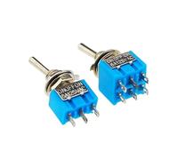 Interruttore a levetta in miniatura, unipolare, doppio comando ON-OFF-ON/ON-ON 120 V CA 6 A, montaggio da 1/4 di pollice, 5 pezzi(102)