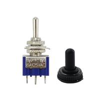 Interruttore a levetta in miniatura unipolare doppio SPDT ON-OFF-ON ON-ON 120 V CA 6 A montaggio da 1/4 di pollice MTS-102 103 202 5/10 pezzi(102 With Cap,5pcs)