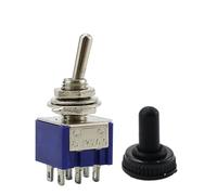 Interruttore a levetta in miniatura unipolare doppio SPDT ON-OFF-ON ON-ON 120 V CA 6 A montaggio da 1/4 di pollice MTS-102 103 202 5/10 pezzi(202 With Cap,10pcs)