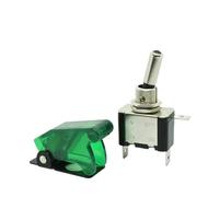 Interruttore a levetta LED illuminato a 3 pin 12V 20A (rosso/verde, coperchio ribaltabile)(Transparent Green,Blue LED Switch)