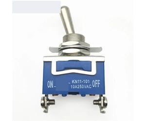 Interruttore a levetta ON/OFF a 2 posizioni, AC250V 10A, terminali a vite, piedini SPST, foro aperto da 12 mm, interruttori di controllo dell'alimentazione, blu KN11-101 Controls Switches