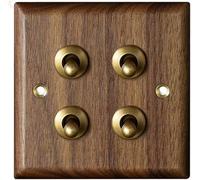 Interruttore a levetta, Pannello interruttori a leva in ottone con personalità a 2 vie, tipo 86, in noce nero, doppio controllo, interruttore di della luce interna antica(4gang)