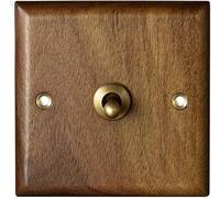 Interruttore a levetta, Pannello interruttori a leva in ottone con personalità a 2 vie, tipo 86, in noce nero, doppio controllo, interruttore di della luce interna antica(1gang)