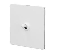 Interruttore a Levetta Parete, Pannello in Acciaio Inossidabile Bianco, AC250V, Doppio Comando a Bilanciere Singolo, per Decorazioni Domestiche con Ottone Antico, PC Ignifugo,