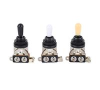 Interruttore a levetta per chitarra a 3 vie corta dritta in lega di zinco a zinco Black Crema Black Cream Tips Electric Guitar Pickup Selector Interruttore per chitarra elettrica (Nero)