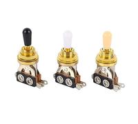 Interruttore a Levetta per Chitarra a 3 Vie, Selettore Pickup per Chitarra Elettrica in Lega di Zinco 3 Pezzi con Punte Crema Bianco Nero per Chitarra Elettrica (Oro)