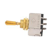 Interruttore a Levetta per Chitarra, Facilmente Installabile, Interruttore a Levetta per Pickup Chiuso con Cappuccio Dorato a 3 Vie per Chitarra Elettrica