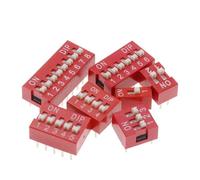 Interruttore a levetta rosso/blu spaziatura 2,54 mm DIP comporre il codice interruttore 1 2 3 4 5 6 7 8 9 10 12 PIN interruttore rapido 10 pezzi(Red,10pcs 10p)