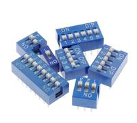 Interruttore a levetta rosso/blu spaziatura 2,54 mm DIP comporre il codice interruttore 1 2 3 4 5 6 7 8 9 10 12 PIN interruttore rapido 10 pezzi(Blue,10pcs 7p)