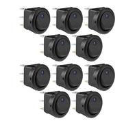 Interruttore a levetta rotondo a LED da 10 pezzi, 12 V, for auto, camion, mini interruttore a con controllo on-off for, camper, e barche marine