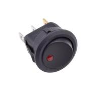 Interruttore a levetta rotondo KCD1-101 da 20 mm, ON/OFF, unipolare, 12 V, rosso, verde, blu, giallo, nero, 1 pezzo(Half Round Dot Light,Green)