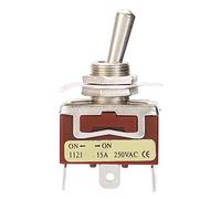 Interruttore a Levetta SPDT ON-ON 12mm 3 Pin 15A 250V Switch Elettrico Industriale per Controllo Circuiti e Pannelli Set da 5 Pezzi