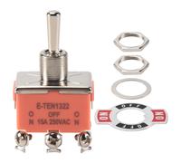 Interruttore a levetta unipolare a doppio contatto AC 250V 15A arancione