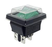Interruttore a levetta verde on/off con coperchio impermeabile DPDT 4 pin 250 V 16 A