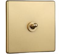 Interruttore a levetta vintage in ottone con funzione di bloccaggio automatico, pannello ignifugo in PC, contatti in rame rosso e bronzo fosforoso per un uso elettrico affidabile (1 banda)