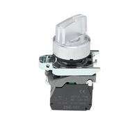 Interruttore a manopola illuminato XB4 2 marce 3 marce Normalmente aperto Normalmente chiuso Interruttore a pulsante meccanico Portalampada LED autobloccante(White,12V_1NO_2 GEAR)